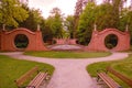 Moon gates in the manor park in the city of IÃâowa in Poland.